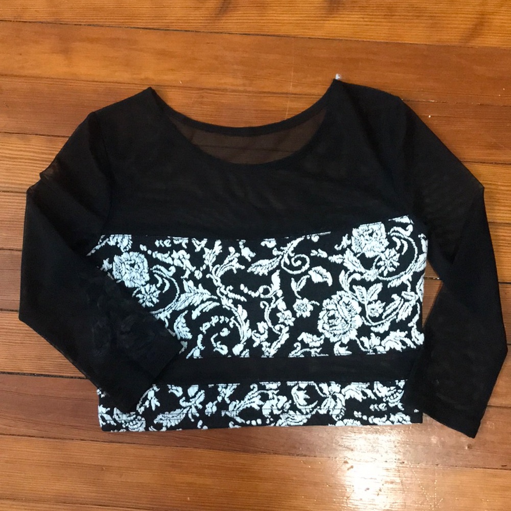 URBAN OUTFITTERS mesh illusion crop top.